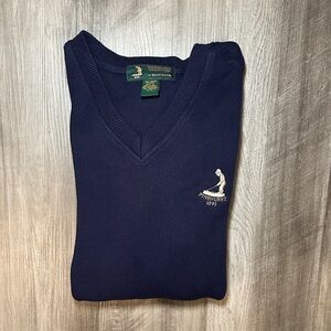 Pinehurst Collection x Izod Club Vintage V-Neck Golf Cotton Knit Sweater - Large